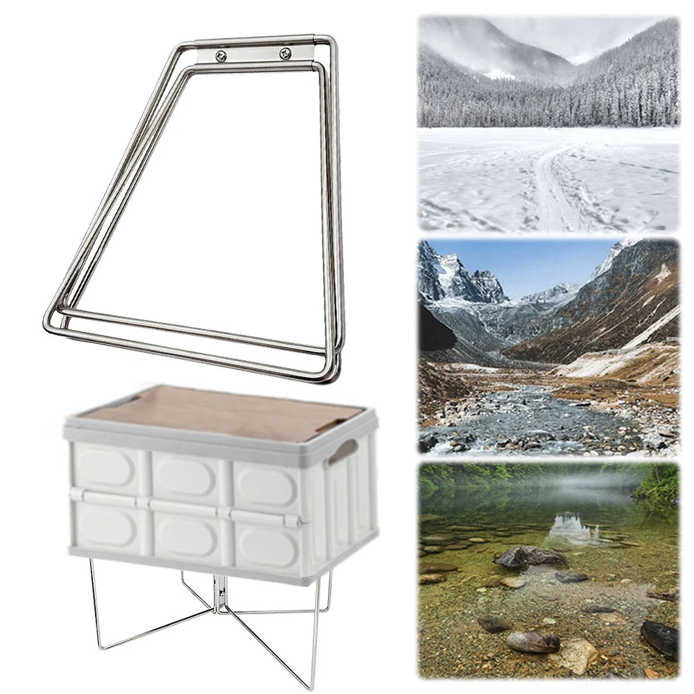 Camping Foldable Metal Stand Portable Aluminum Alloy Box Stand Outdoor Storage Boxes