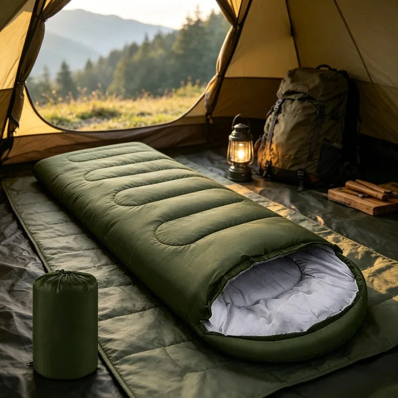 1 Pcs Camping Sleeping Bag Ultralight Waterproof 4 Season Warm Envelope Sleeping Bags For Outdoor Traveling Hiking Backpacking