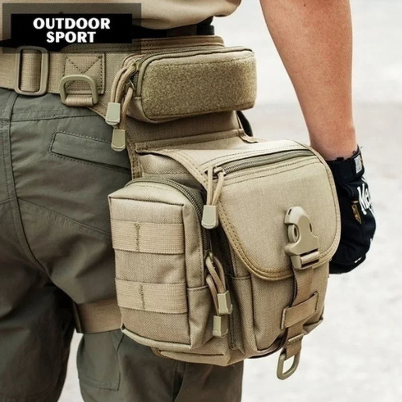 Men Waist Fanny Pack Leg Bag Military Tactical Motorcycle Rider Camera Sports Travel Nylon Male Bum Hip Belt Thigh Fanny Bags