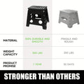Black foldable camping stool, portable camping seat, lightweight outdoor furniture, durable stool for camping, compact camping gear