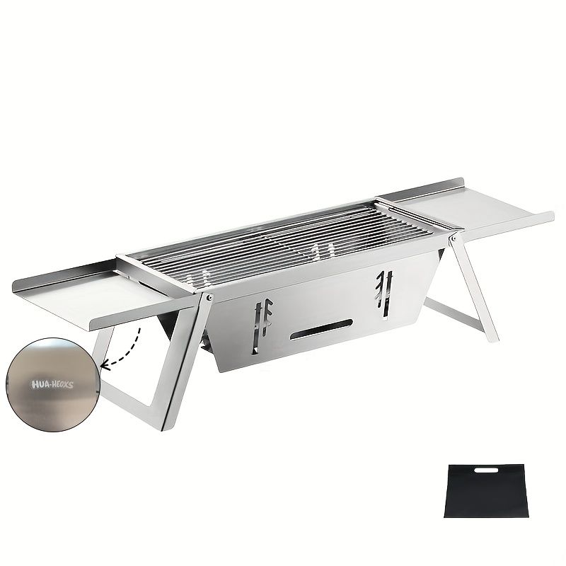Silver Gray portable barbecue grill, outdoor grill, camping grill, lightweight grill, picnic grill, courtyard grill, Australian BBQ, even heat distribution grill