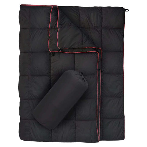 200x140cm Black Large Outdoor Camping Down Cotton Wearable Warmth Blanket, Quilted Poncho Shawl Throw with Storage Bag, Lightweight Warm Camping Quilt for Camping Travel Home Use