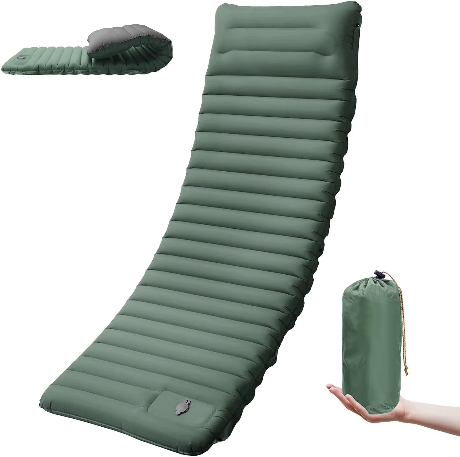 Extra Thick 4 Inch Camping Sleeping Pad Outdoor Camping Self-Inflating Mats Spliceable Hiking Fishing Sleeping Pad