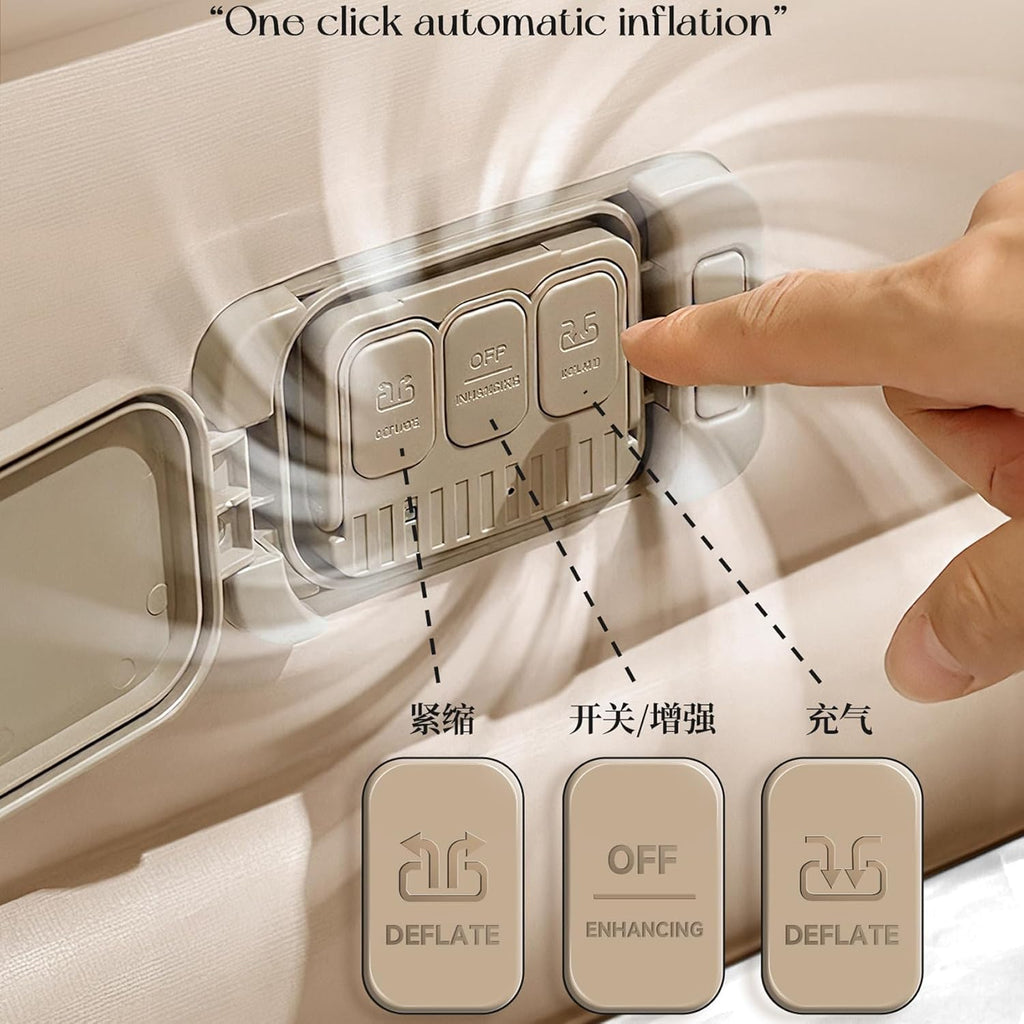 Single Air Mattress with Built-In Pump, Portable Inflatable Bed, Blow up Mattress for Camping Travel Home Guests, 191 * 100 * 40Cm Beige