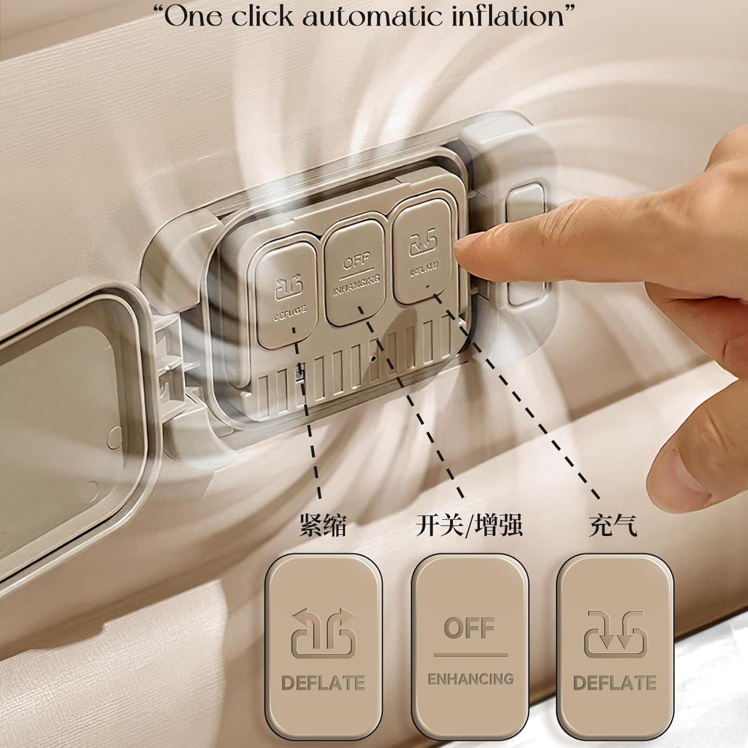 Single Air Mattress with Built-In Pump, Portable Inflatable Bed, Blow up Mattress for Camping Travel Home Guests, 191 * 100 * 40Cm Beige