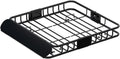 Car Roof Rack, 111 X 98 X 13.5Cm Universal Roofs Racks Pod Box Storage Basket Container Cars Accessories Transporting Storages, Clamp 80Kg Carrying Space Steel Black