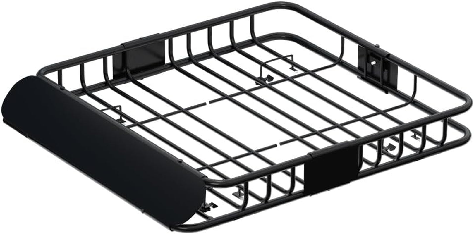 Car Roof Rack, 111 X 98 X 13.5Cm Universal Roofs Racks Pod Box Storage Basket Container Cars Accessories Transporting Storages, Clamp 80Kg Carrying Space Steel Black
