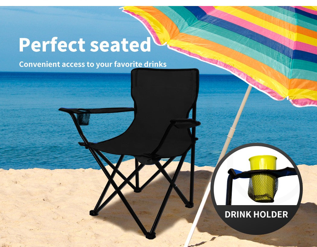 Levede Camping Chairs Folding Arm Foldable Portable Outdoor Beach Fishing Picnic
