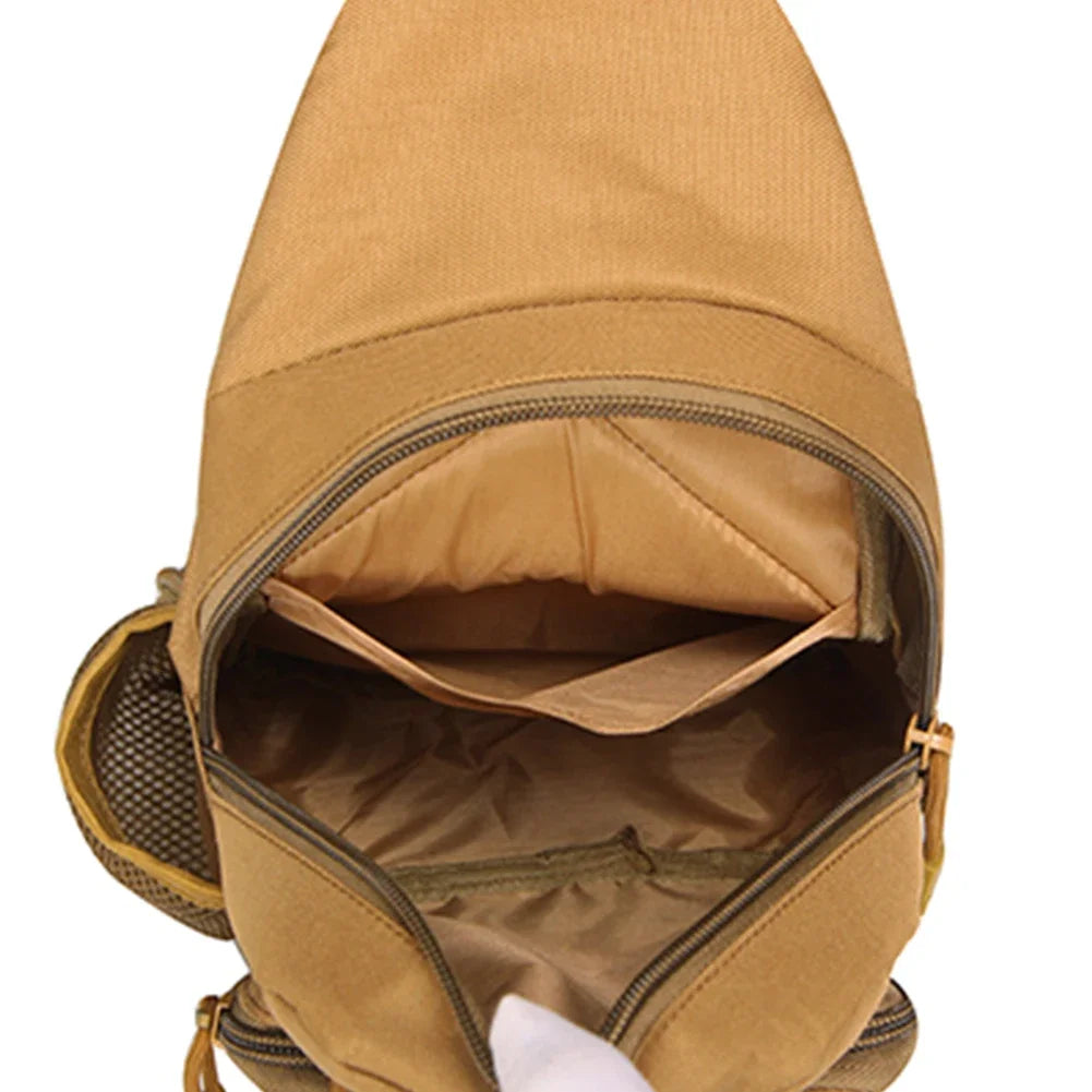 Outdoor Tactical Camouflage Kettle Chest Bag Men'S Hiking Backpack Nylon Hunting Fishing Camo Hiking Shoulder Bag