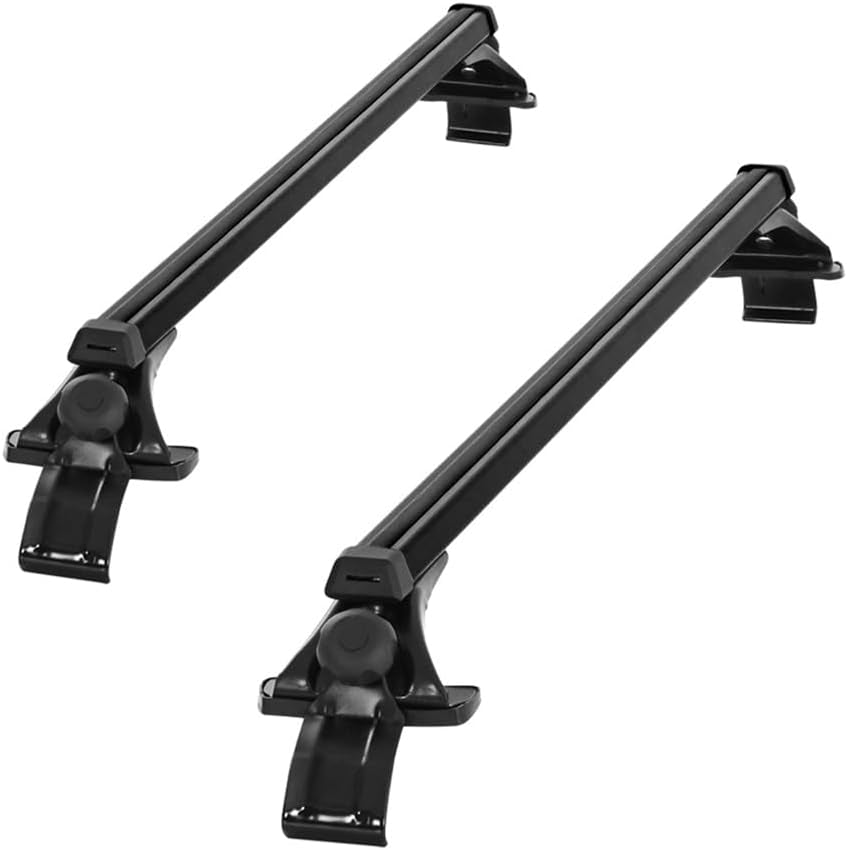 Car Roof Rack, 145Cm Length Universal Racks Pod Box Storage Basket Container Cross Bars Cars Accessories Transporting Storages, Adjustable Lockable Clamps 90Kg Aluminium Black