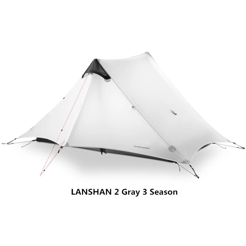 Lanshan 2021 New Version 220Cm Ultralight Camping 2 Person 3 Season 15D Silnylon Rodless Tent