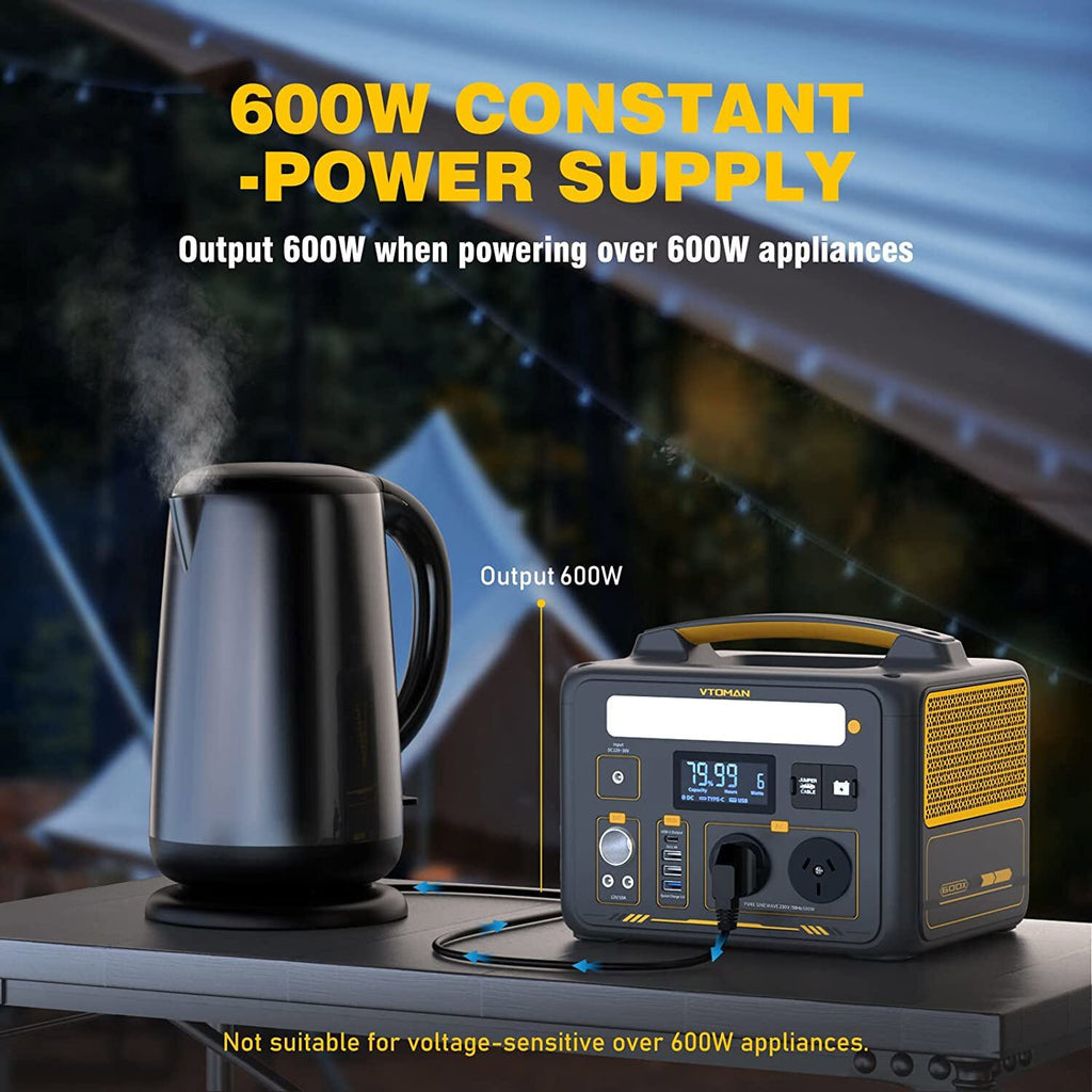 VTOMAN Jump 600X Portable Power Station 600W Solar Generator 299Wh for Camping