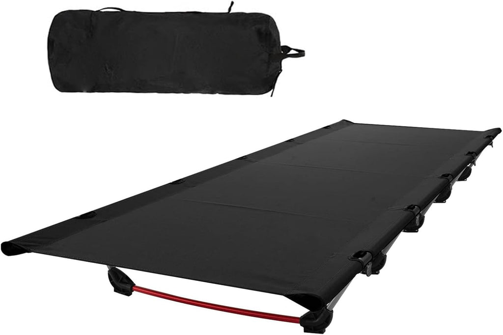 Camping Cot,Backpacking Cot,Lightweight Portable Camping Beds for Adults Kids,Heavy Duty Support 330 Lbs-Black,Folding Guest Bed for Outdoor,Travel,Office,Festival(Black)
