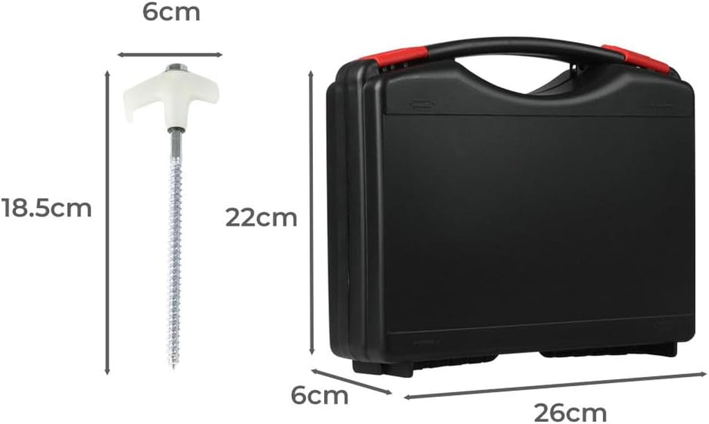 Tent Pegs Heavy Duty Screw Steel in Ground Camping Outdoor Stakes X15, 15Pcs Tent Stakes with Sotrage Box Case,Adaptor,Peg Puller, Galvanized Steel Tent Pegs for Camping,Garden,Sand,Beach