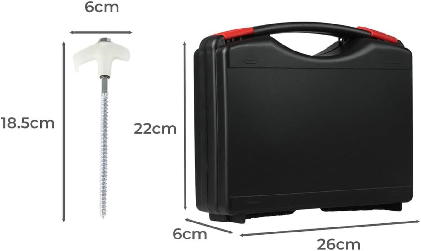 Tent Pegs Heavy Duty Screw Steel in Ground Camping Outdoor Stakes X15, 15Pcs Tent Stakes with Sotrage Box Case,Adaptor,Peg Puller, Galvanized Steel Tent Pegs for Camping,Garden,Sand,Beach