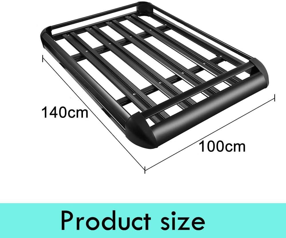 Car Roof Rack Basket Luggage Carrier Vehicle Cargo Rails 140X100Cm Black 150KG