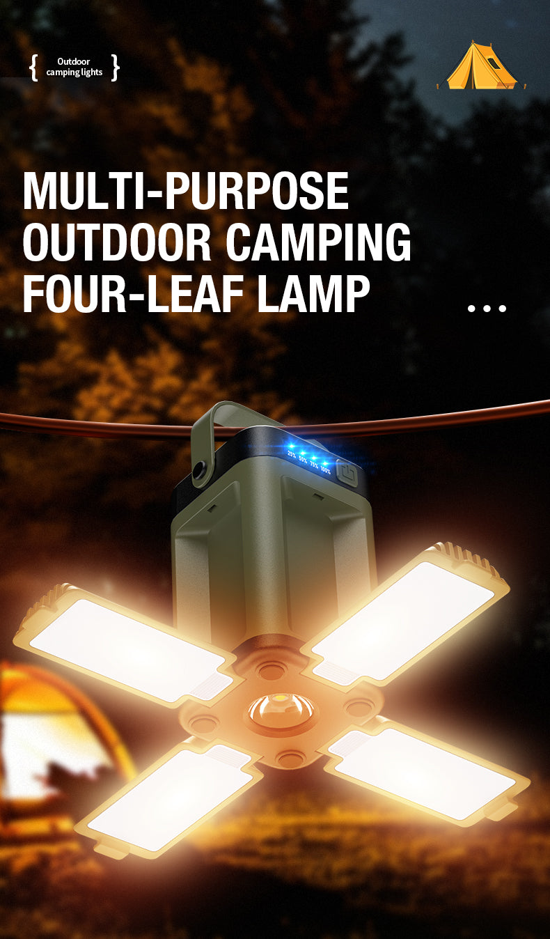 Rechargeable LED Camping Lantern — 6 Modes, Solar & Type-C Charging