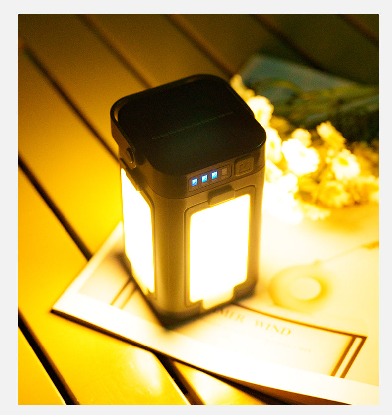 Rechargeable LED Camping Lantern — 6 Modes, Solar & Type-C Charging