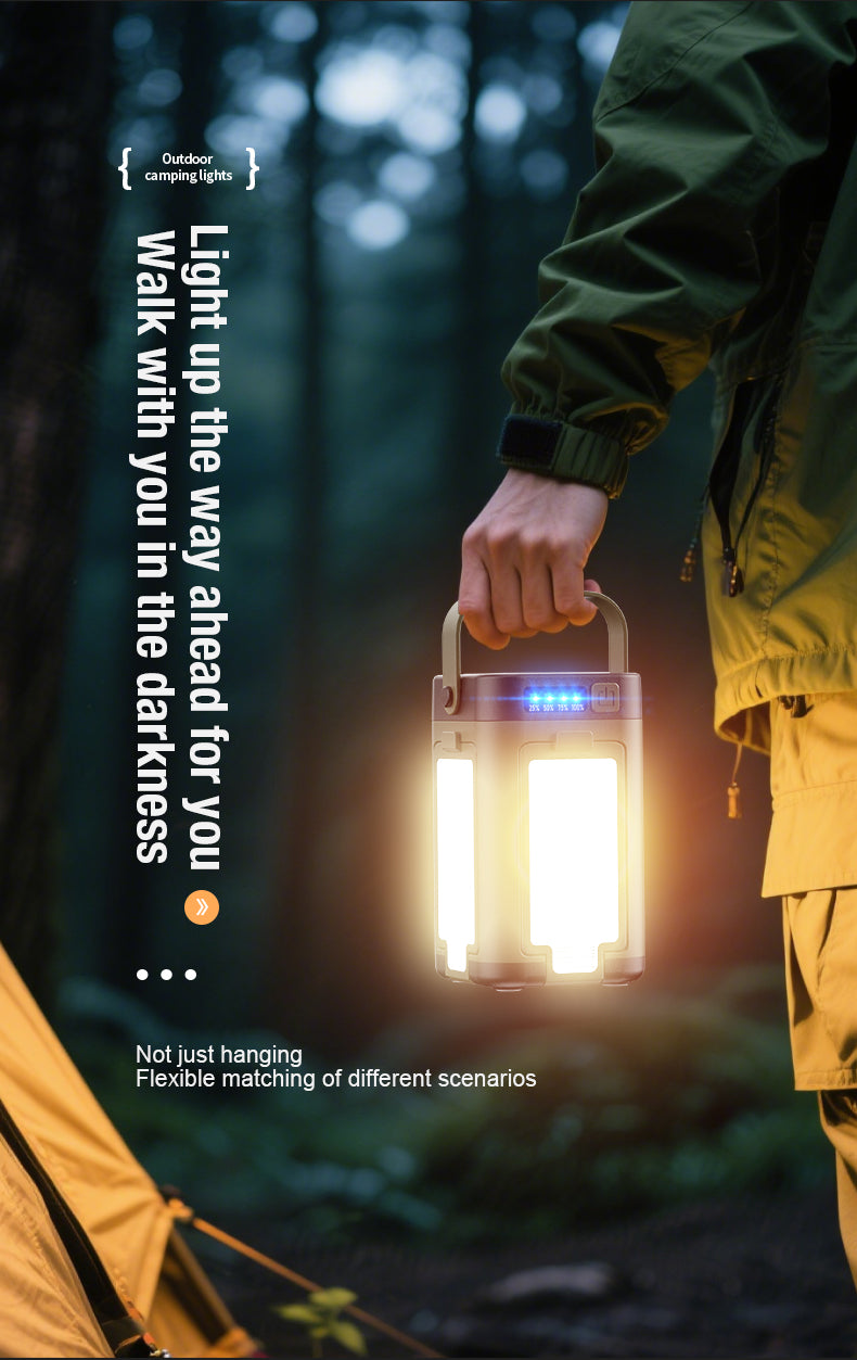 Rechargeable LED Camping Lantern — 6 Modes, Solar & Type-C Charging