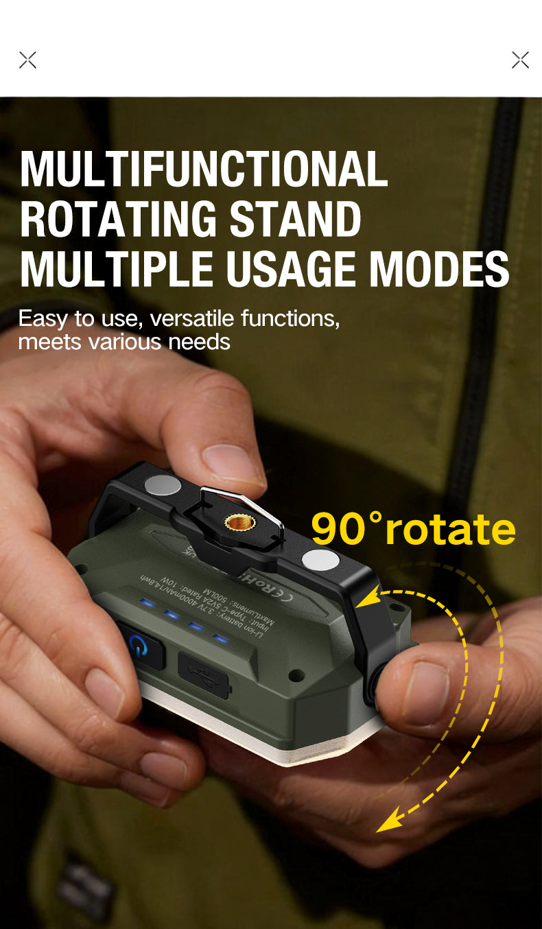 Rechargeable LED Camping Lantern — 6 Modes, Solar & Type-C Charging
