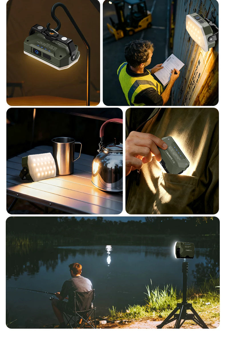 Rechargeable LED Camping Lantern — 6 Modes, Solar & Type-C Charging