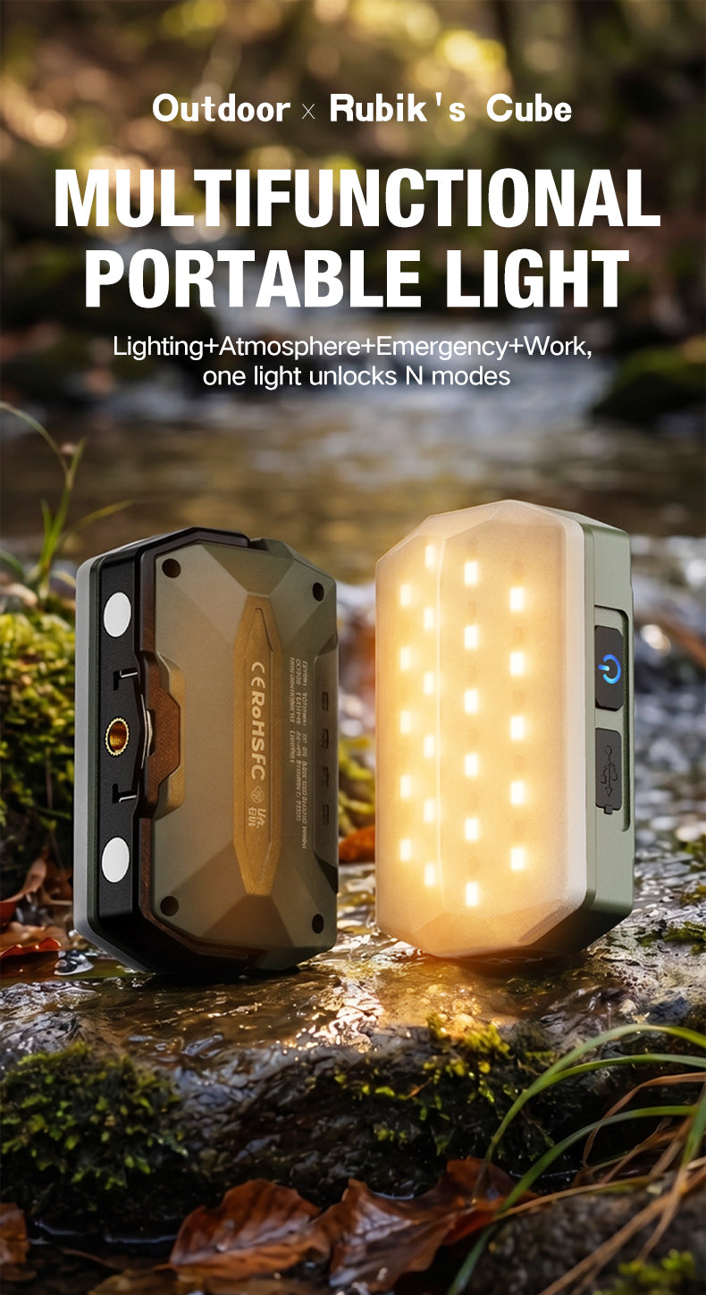 Rechargeable LED Camping Lantern — 6 Modes, Solar & Type-C Charging