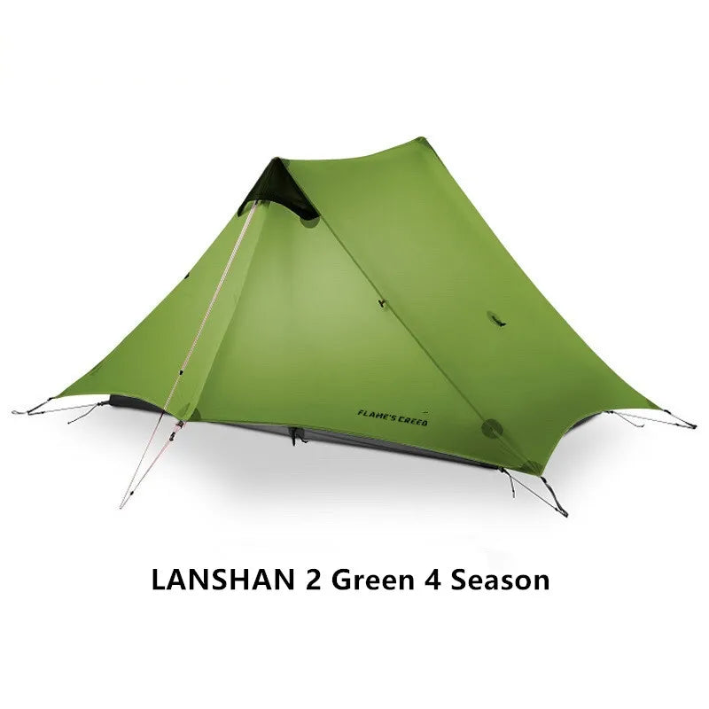 Lanshan 2021 New Version 220Cm Ultralight Camping 2 Person 3 Season 15D Silnylon Rodless Tent