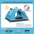 GOLDEN  4 Person Camping Tents Travel Outdoor One-Touch Tent Sun Protection Automatic Beach Tent Camping Equipment 텐트