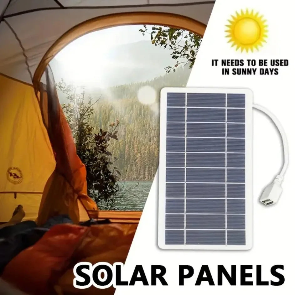 Portable USB Solar Panel Charger Safe Stable Charger Compatible with Phones Fans Flashlights for Outdoor Travel Camping