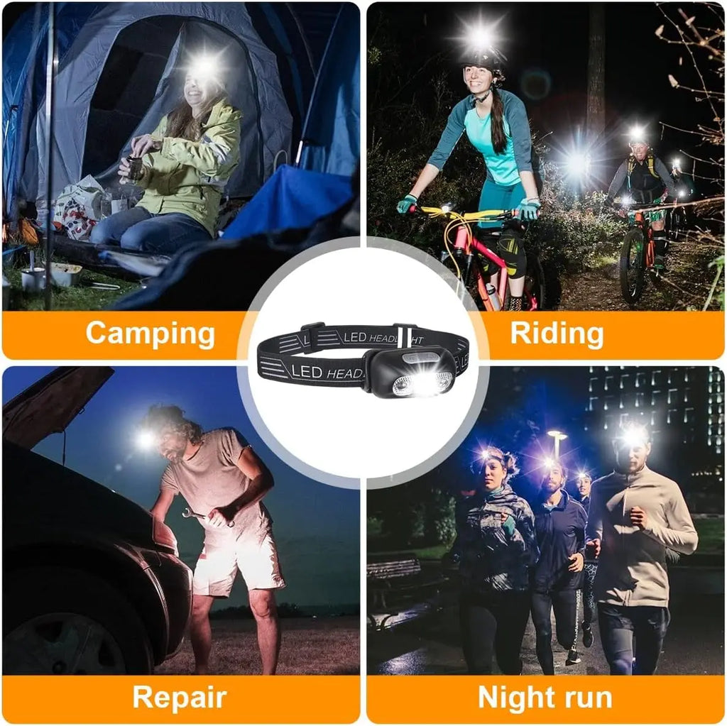 Sensor Headlamps Mini LED Night Fishing Powerful Torch Head Lamp USB Rechargeable Super Bright Adjustable Angle Headlight