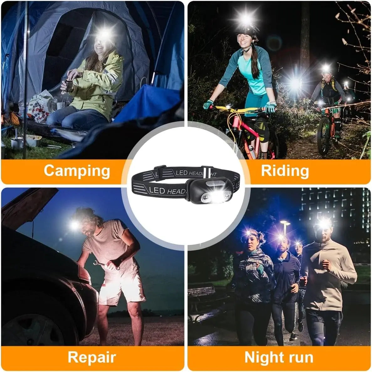 Sensor Headlamps Mini LED Night Fishing Powerful Torch Head Lamp USB Rechargeable Super Bright Adjustable Angle Headlight