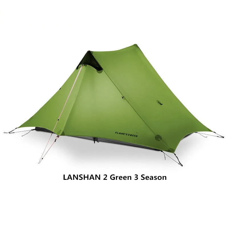 Lanshan 2021 New Version 220Cm Ultralight Camping 2 Person 3 Season 15D Silnylon Rodless Tent