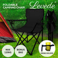 Levede Camping Chairs Folding Arm Foldable Portable Outdoor Beach Fishing Picnic