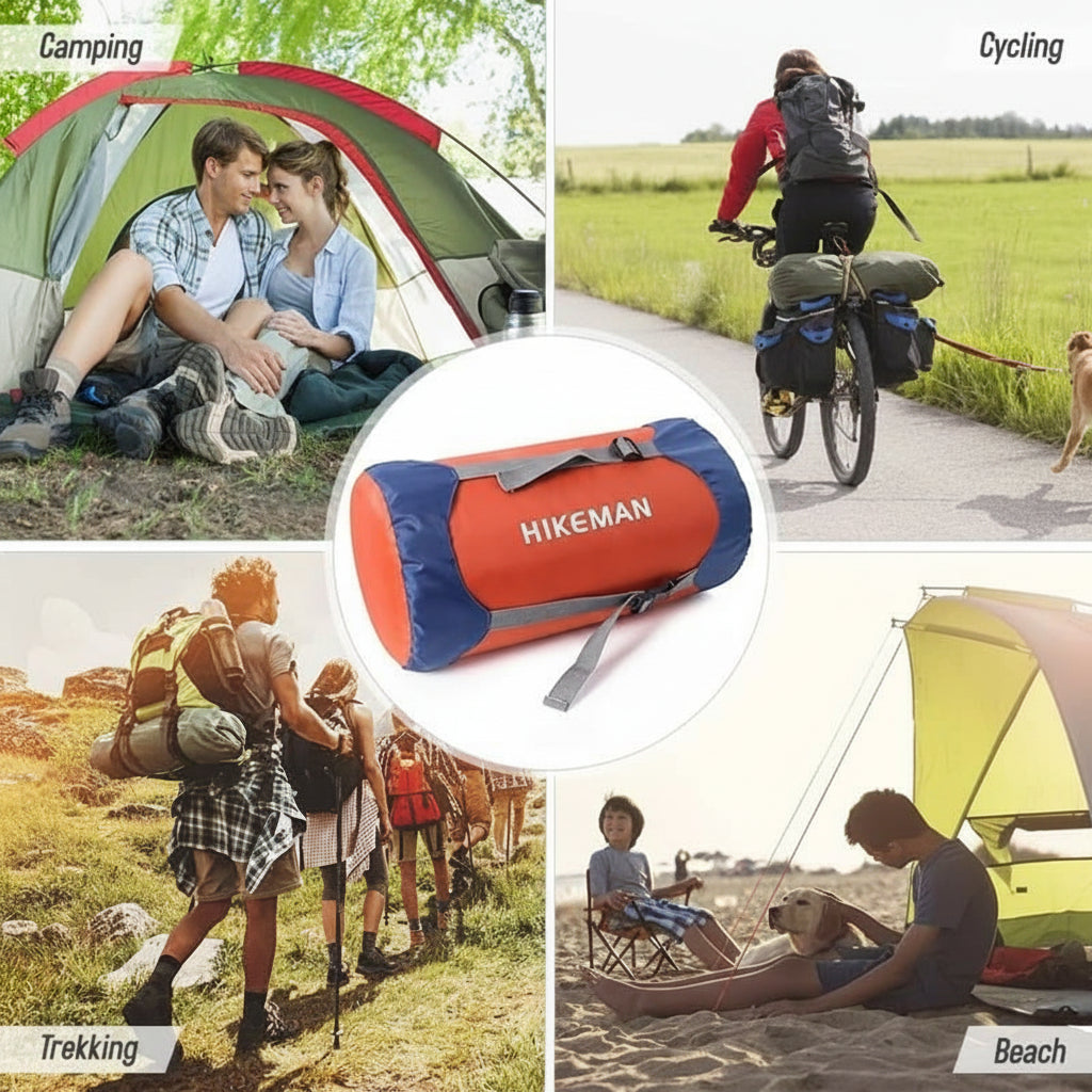 Waterproof Compression Stuff Sack Outdoor Camping Storage Bag Sleeping Bag Cover, Adjustable Straps, 4 Sizes, Tear-Resistant