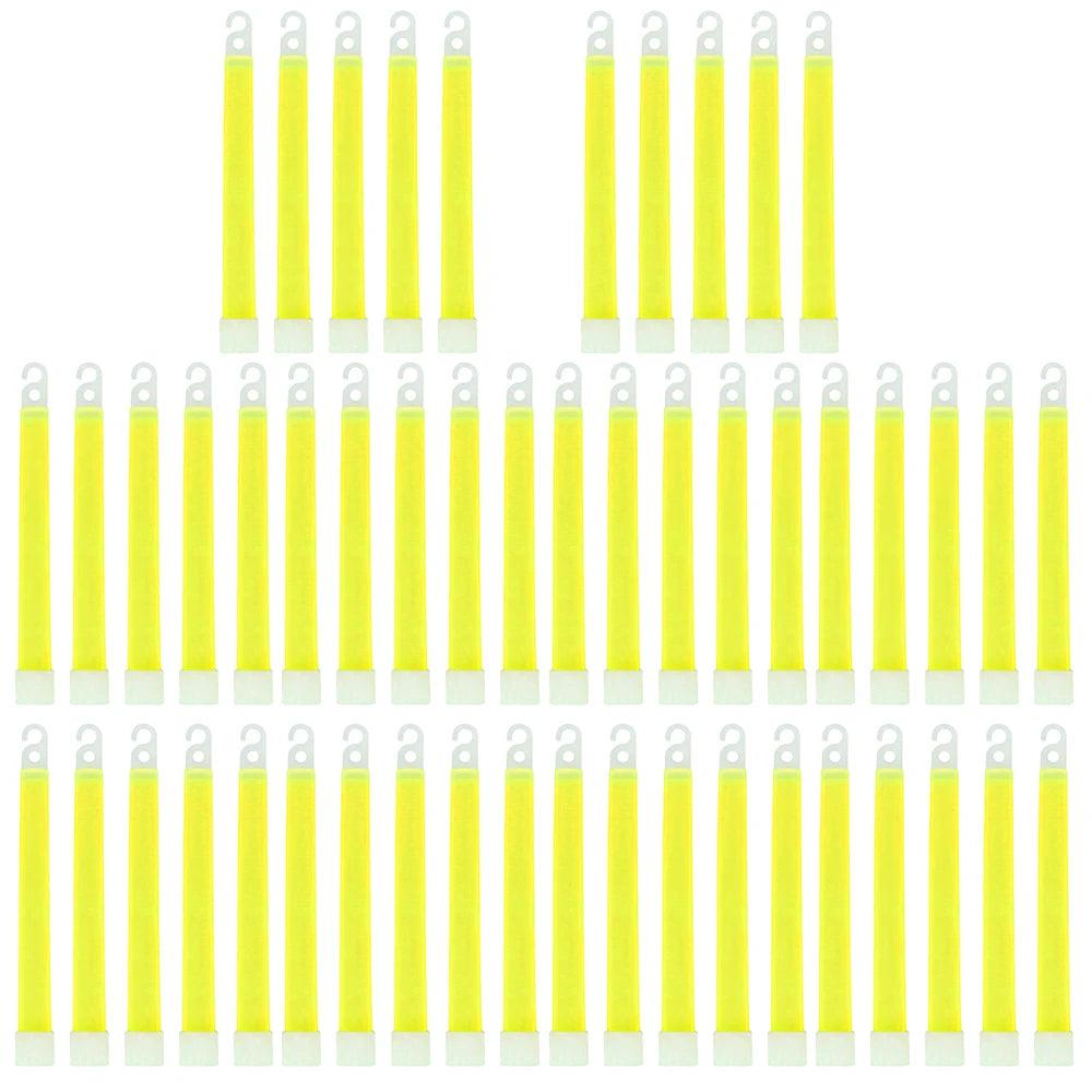 1-50Pcs Glow Sticks with Hook 6 Inch Fluorescence Light for Hiking Camping Outdoor Emergency Concert Party Light Sticks