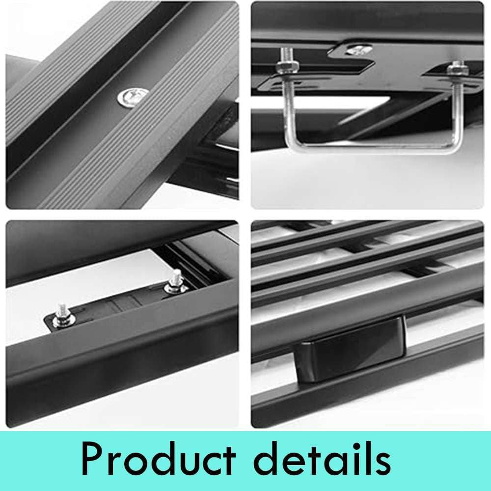 Car Roof Rack Basket Luggage Carrier Vehicle Cargo Rails 140X100Cm Black 150KG