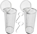 2PCS round BBQ Grill Basket, 7.9/11.8 Inch Rotating Barbecue Cage for Vegetables, Meat, and Seafood, Portable Smoker Drum with Mesh Design