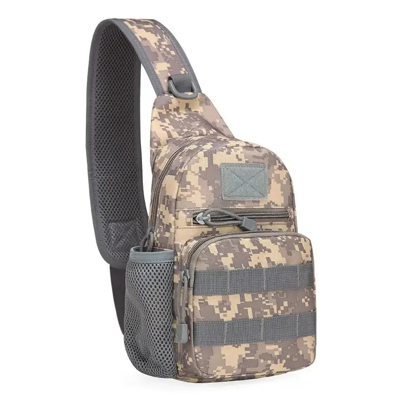 Outdoor Tactical Camouflage Kettle Chest Bag Men'S Hiking Backpack Nylon Hunting Fishing Camo Hiking Shoulder Bag