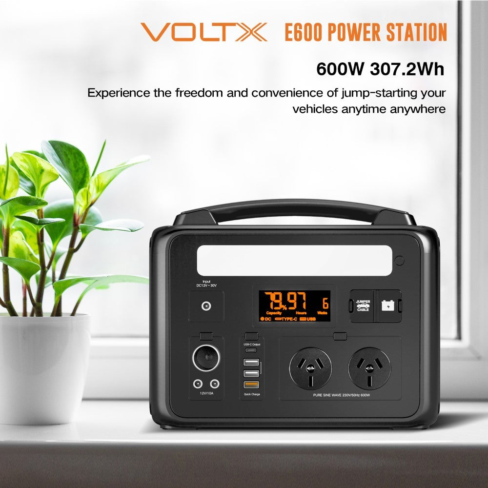 Voltx 600W 307Wh Solar Generator Portable Power Station Emergency RV Camping