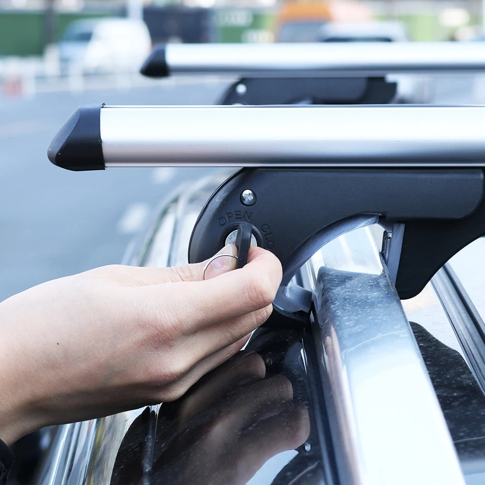 Adjustable Roof Top Cargo Luggage Carrier Universal Smart Aluminum Silver Roof Car Roof Rack