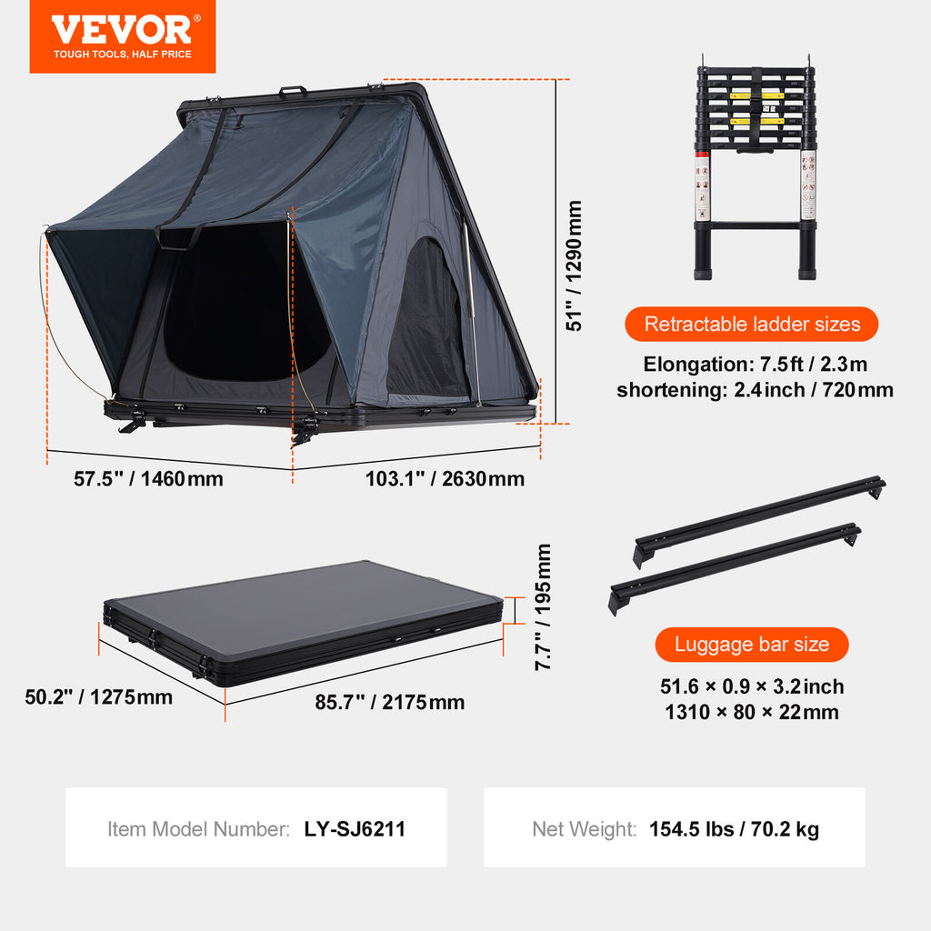 VEVOR Rooftop Tent Hardshell
